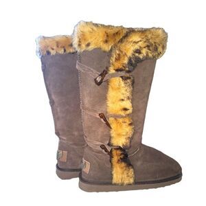 Cozy Tan Winter Boots with Faux Fur